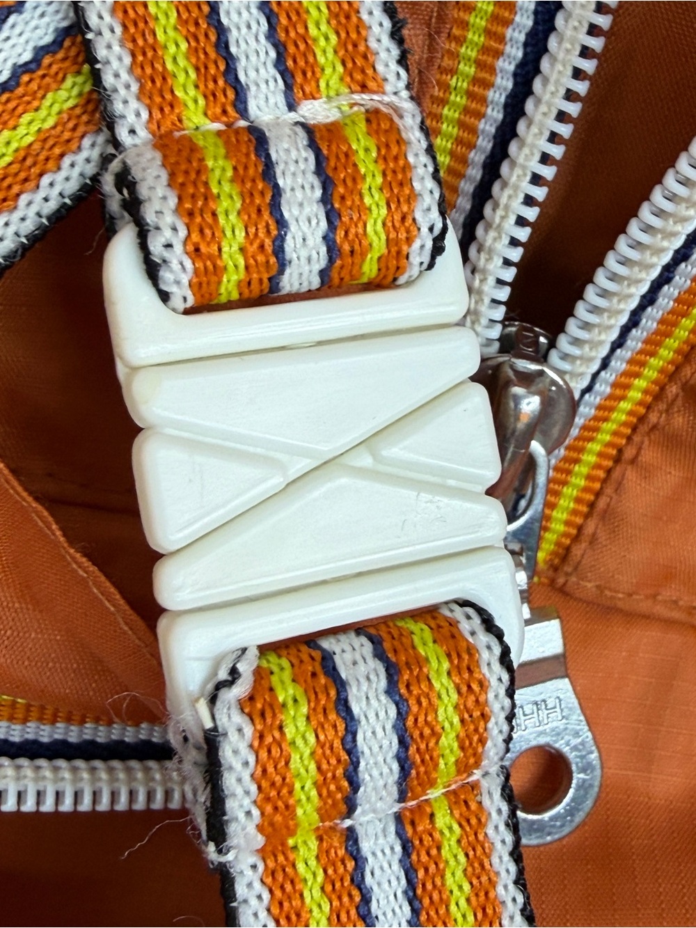 Vintage 90s Y2K burnt orange packable fanny pack boxy anorak windbreaker M - Picture 11 of 17